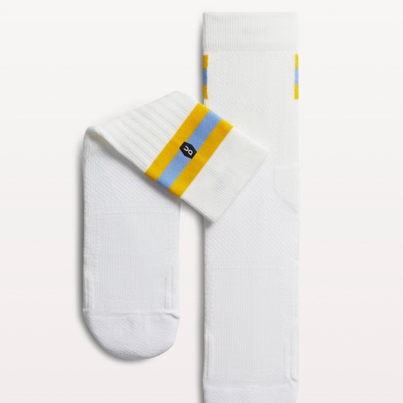 Mens ON Cloud Running Tennis Sock White - Mustard - Picture 3 of 9